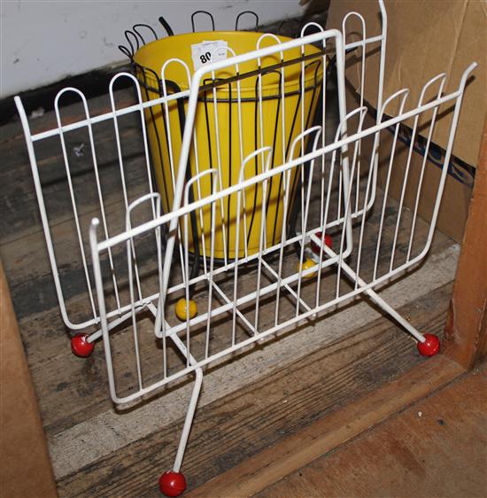 1950s-60s wastepaper bin & magazine rack(-)